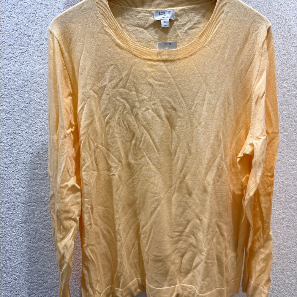J. Crew Teddie Crewneck Sweater in Soft Yellow
